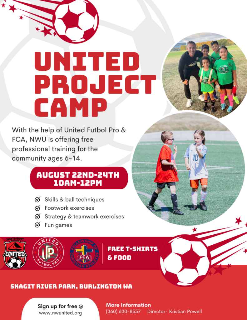 White Red Fun Soccer Camp Sport Event Flyer